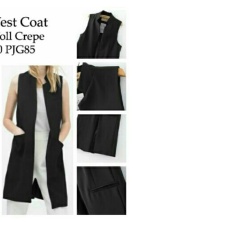 UC Rompi Cardigan Long Vest Coat / Cardingan / Rompi Warnita / Carding Girl / Carding Bagus NR - Hitam