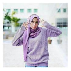 Toko Atasan Wanita Sweater Wanita Lengan Panjang Hughes / Baju Tebal / Sweater Thumb hand / Kaos Sweater Thumbhand / Baju Hangat / Jaket wanita etnik NR - Lavender - A0165 D2C
