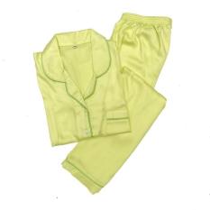 Unik Piyama Mewah Lemon Kuning Satin Organic Baju Tidur Wanita Cewek PSO9 Diskon