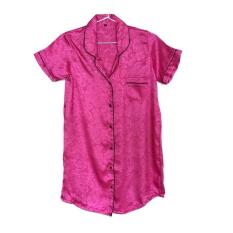 Unik Sleepshirt Daster Magenta Pink Satin Baju Tidur Piyama Cewek SSR15 Berkualitas