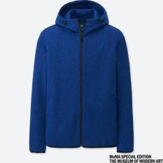UNIQLO JAKET SWEAT HOODIE RETSLETING DRY STRETCH - Blue
