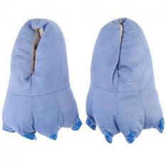 Unisex Cosplay Plush Sandal Paw Pola Biru