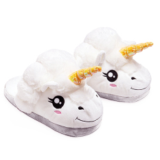 Unisex kartun Unicorn musim dingin Indoor anti-slip Plush sandal lembut hangat Plush rata-rata ukuran sandal untuk Uni Eropa 36-41