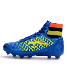 Anak Laki-laki 'S Pria Sepak Bola Profesional Sepatu Tinggi Spike Sepatu Latihan Atletik Sepatu Biru