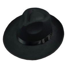 Unisex Wol Topi Fedora Laken Klasik Topi Fedora Warna: Hitam Ukuran: L (58-60 Cm)-Intl