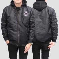 DS - Jaket Bomber Hoodie Pria Keren - Hitam
