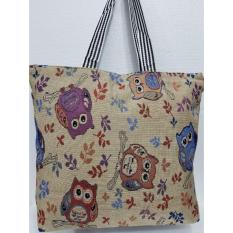 Universal Tas Fashion Wanita Tote Bag Canvas - Motif Owl