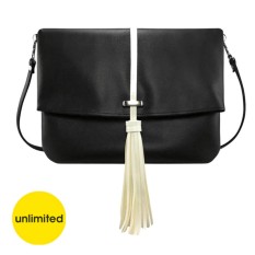 Unlimited - Tas Clutch Sling Tassel Rumbai Bag Selempang Wanita Kulit Sintetis - Hitam