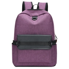 USB Charging Men Backpack Casual Travel Women Notebook Laptop School Bag(Purple) - intl