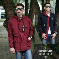 Valco Jaket Parka Bolak Balik Pria - Maroon - Hitam