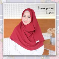 Valisha Hauri Pashmina Instan Scarlet - Hijab Kerudung Khimar Jilbab