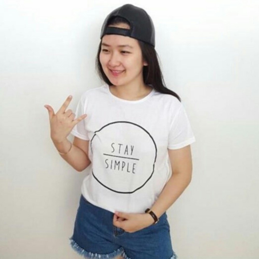 Vanessa Tumblr Tee / T-Shirt stay simple / T-shirt Wanita / Kaos Cewek / Tumblr Tee Cewek / Kaos Wanita Murah / Baju Wanita Murah / Kaos Lengan Pendek / Kaos Oblong / Kaos Tulisan  