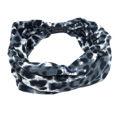 Vanker-Fashion Wanita Katun Elastis Kain Rambut Band Headband untuk Latihan Yoga (Grey Leopard)-Intl