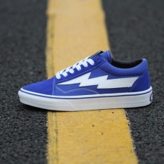 VANS Kanye Revenge X Storm OLD SKOOL Sepatu untuk Pria dan Wanita OS Skateboard sneakers (biru)-Intl