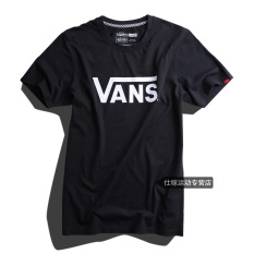 Vans Vn-01o8blk Katun Model Klasik Laki-laki Leher Bulat T-shirt (Hitam VN-01O8BLK)