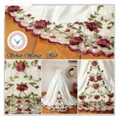 VantaOlshop Stelan Mukena Sekar Wangi Bordir Red