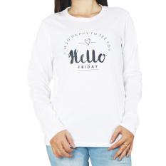 Vanwin - Kaos Cewek / Tumblr Tee Long Sleeve / Kaos Wanita Lengan Panjang Friday - Putih