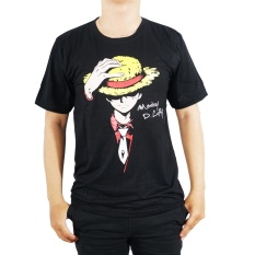 Vanwin - Kaos T-Shirt Distro / kaos Pria / Tshirt Pria / Distro Pria / Baju Pria Premium Anime Luffy Tie Gold - Hitam