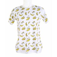 Vanwin - Kaos T-Shirt Distro / kaos Pria / Tshirt Pria / Distro Pria / Baju Pria Premium Banana Pisang - Putih