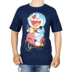 Vanwin - Kaos T-Shirt Distro / kaos Pria / Tshirt Pria / Distro Pria / Baju Pria Premium Doraemon Motor - Biru Navy