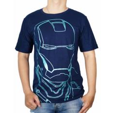 Vanwin - Kaos T-Shirt Distro / kaos Pria / Tshirt Pria / Distro Pria / Baju Pria Premium Iron Man Smile - Biru Navy