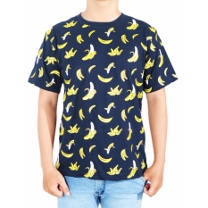 Vanwin - Kaos T-Shirt Distro Premium Pria Banana Pisang - Biru Navy
