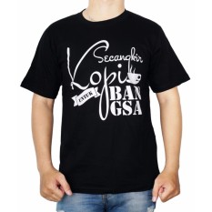 Vanwin - Kaos T-Shirt Distro / kaos Pria / Tshirt Pria / Distro Pria / Baju Pria Premium Secangkir Kopi Untuk Bangsa - Hitam
