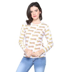 Vanwin - Tumblr Tee Long Sleeve / Kaos Cewek / T-Shirt Wanita Lengan Panjang Trasher Font - Putih