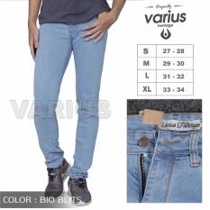 VARIUS Celana jeans skinny biru muda pria