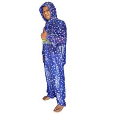 Venus Jas Hujan Jaket Celana Polkadot Biru