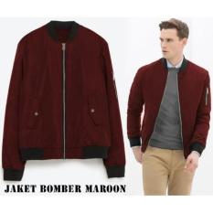 Verboten Jaket Bomber Pilot Trendy Best Seller - Merah Maroon