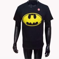 VERICHI- Kaos Sablon Fashion Pria Bahan Cotton Combed Pakaian Harian Untuk Santai Atasan Pria Simple Casual Gambar Logo Batman Super Hero - Warna Hitam
