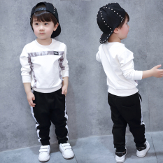 Baobao Gaya Korea Anak Laki-laki Musim Gugur Baru Gaya Kasual Hoodie (Putih)