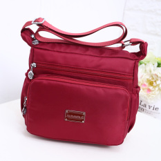 Korea Fashion Style Baru Baru Bahu Messenger Tas Tahan Air Nilon Tas (Merah tua) (Merah tua) Tas Tas Wanita tas selempang wanita