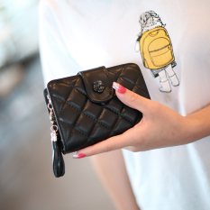 Dompet Wanita Model Pendek Rumbai Ritsleting Versi Korea (Hitam) (Hitam)