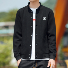 Musim Semi dan Musim Gugur Pria Rajutan Jaket Versi Santai Korea Jaket Bisbol Baju Dalaman Atasan