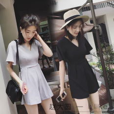 Jumpsuit Celana Pendek Korea Fashion Style Warna Solid Musim Panas Baru