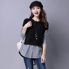 Atasan Korea Fashion Style Baru Baju Dalaman Jahitan Longgar (Hitam)