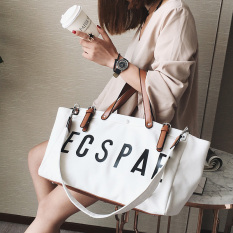 Tas Kanvas Korea Fashion Style Baru Tas Besar Musim Gugur dan Musim Dingin Produk Baru (Putih)