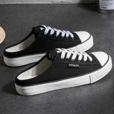 Pedal Kets Putih Perawat Sepatu Sandal Korea Modis Gaya Perempuan (Hitam)