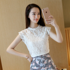 Longgar Korea Fashion Style Adalah Lapisan Tipis Tanpa Lengan Kemeja Renda (Putih) (Putih) baju wanita baju atasan kemeja wanita