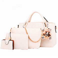 Vicria Tas Branded Wanita - High Quality Korean Elegant Bag Style WITH WALLET 4in1 - Putih