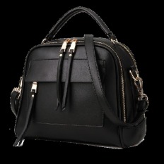 Vicria Tas Branded Wanita - Women Korean Elegant Bag Style High Quality PU Leather - Hitam