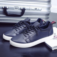 Kemenangan Baru Pria Kasual Bantuan Rendah Fashion Gerakan Piring Sepatu Trend Travel Shoes (Biru)-Intl