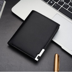 Kemenangan Baru Pria Jual Fashion Bagian Pendek Lron sisi Youth Vertical bagian Dompet (Hitam)