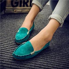 Kemenangan Wanita Flat Sepatu Han Edition Joker Leisure Doug Sepatu (Hijau)-Intl