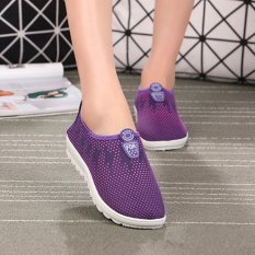 Kemenangan Wanita Fashion Flat Olahraga Sepatu Sepatu Lari Berjalan Sepatu Kasual (Ungu)-Intl