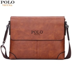 VICUNA POLO Kualitas Tinggi Tahan Lama Matte Tas Kulit Pria Klasik Sederhana Desain Merek Man Messenger Bag Kecil Bolsas Macho Top Jual (Int: Satu Ukuran)-Intl