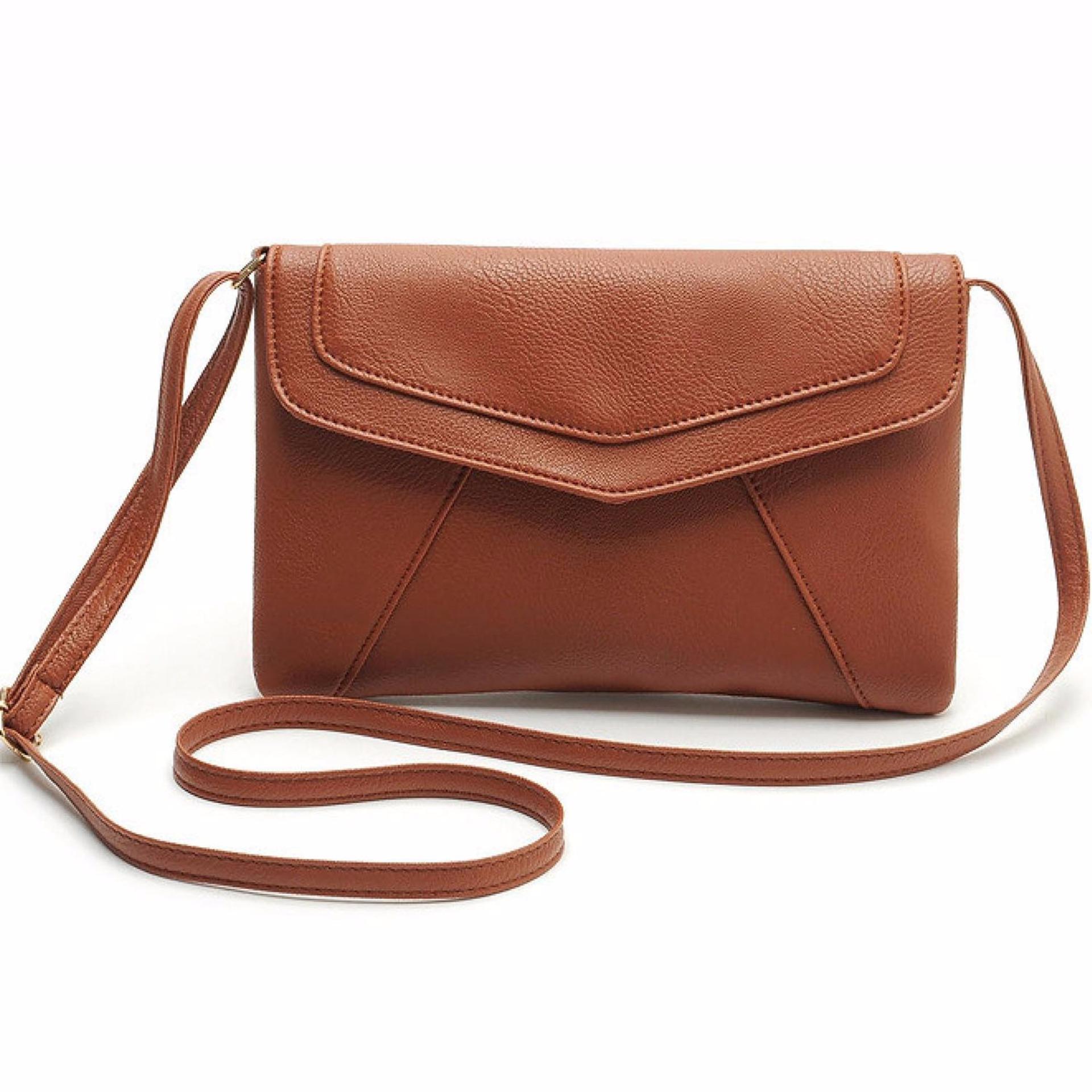 Vienna Linz Tas Selempang Bahu Wanita Jennifer Casual Leather Messenger Handbag s5220 - Brown