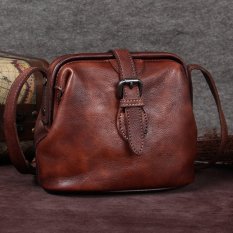 Vintage Leather Satchel Bag Bag Bag Bag Small Mini Female Doctor Bag Satchel Shoulder Leather Female Bag - intl